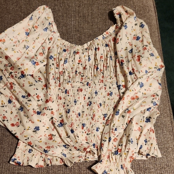 Tops - Floral Smocked Women's Top
